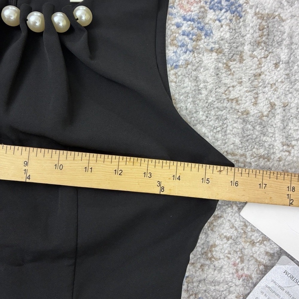Harper Rose Black Pearl Embellished Mock Neck Pencil Sheath Dress Size 4P NWT - Picture 5 of 10